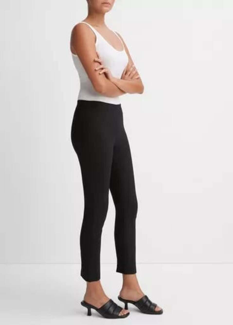 Vince Women's Size Small Black Stitch Front Seam Side Zip Legging Pant